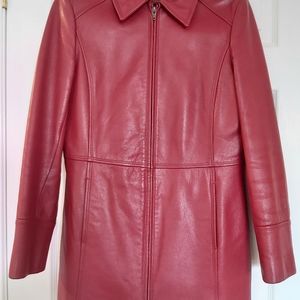 Red leather jacket size XS